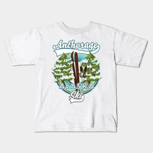 Anchorage Alaska Ski logo Kids T-Shirt